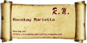 Rocskay Marietta névjegykártya